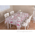 Toalha de mesa de PVC impermeável com estampa floral